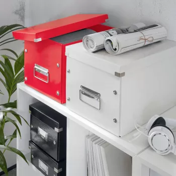 Leitz Box Click & Store WOW Cube Large Κουτί αποθήκευσης, Κουτί αποθήκευσης, Κόκκινο, Ορθογώνιο, Χαρτόνι, Μονόχρωμο, Εσωτερικός χώρος