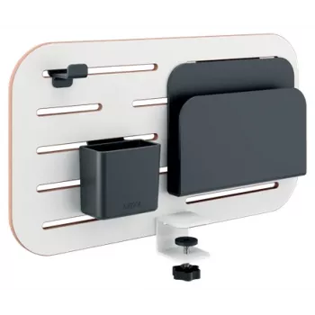 Leitz Ergo Small Pegboard Οργανωτής γραφείου, 42x25 cm, MDF, Ανακυκλωμένο πλαστικό, Καουτσούκ, Λευκό, Στήριξη με σφιγκτήρα, Letter, Χαρτί, Εικόνα, 450 x 61 x 330 mm, 450 mm