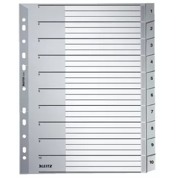 Leitz 12800000 Ευρετήριο με καρτέλες Αριθμητικό ευρετήριο με καρτέλες Χαρτόνι Γκρι