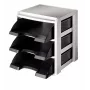Leitz Ράφι εγγράφων Rack Plus 3 θέσεις, πλαστικό, μαύρο, A4, A4, 3 συρτάρια, επιστολές