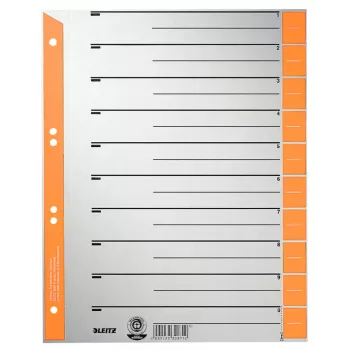 Leitz 16520045 Ευρετήριο με δείκτες Αριθμητικό ευρετήριο με δείκτες χαρτόνι γκρι, πορτοκαλί