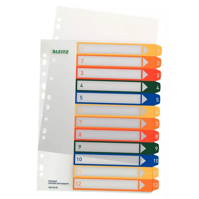 Esselte 12940000 Ευρετήριο με καρτελάκια Αριθμητικό ευρετήριο με καρτελάκια Πολυπροπυλένιο (PP) Πολύχρωμο