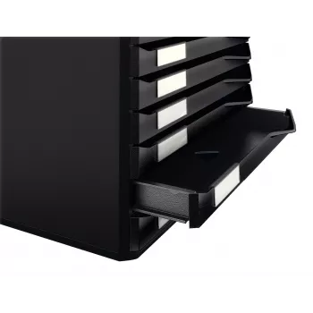 Leitz Form Set, μαύρο, A4, A5, A6, κατακόρυφη διάταξη, 10 συρτάρια, φάκελος, ντοσιέ, επιστολή, σημείωση, 4,3 kg