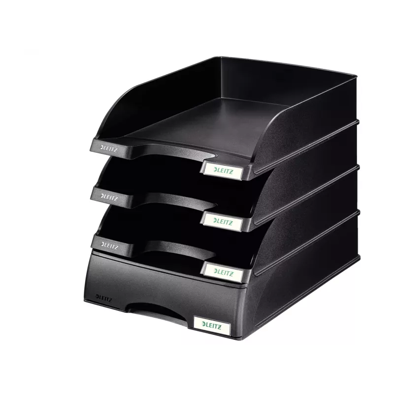 Leitz δίσκος εγγράφων Plus, πλαστικό, μαύρο, A4, 242 x 330 x 60 mm, 255 mm, 357 mm