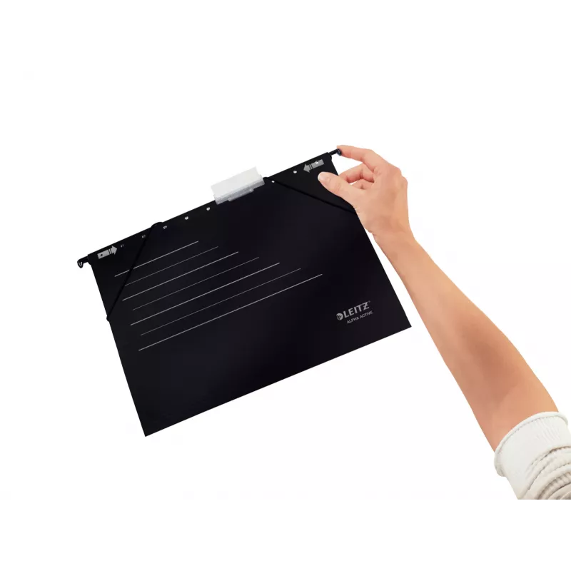 Leitz Hängeregistraturmappe Alpha Active FSC®, A4, μαύρο, χαρτόνι, 348 mm, 260 mm, 90 g