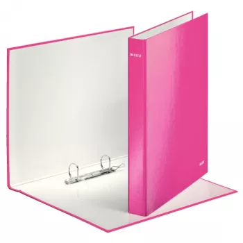 Leitz Ringbinder WOW laminiert A4+ 2DR/25mm, A4, χαρτόνι, ροζ, λευκό, 250 φύλλα, 80 g/m²