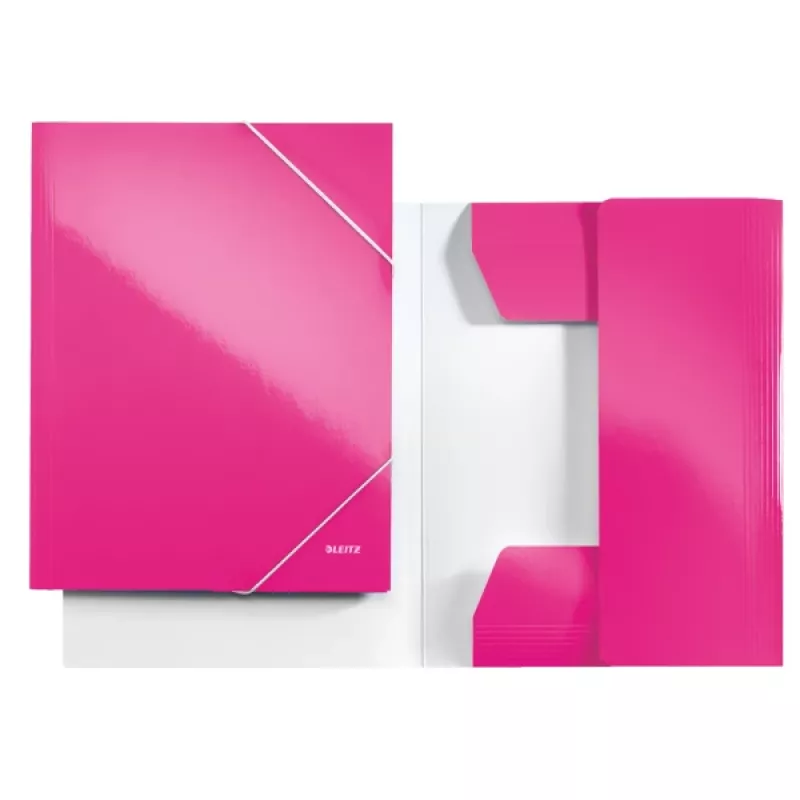 Leitz 3-Flap Folder WOW Card/POB A4, A4, πολυπροπυλένιο (PP), ροζ, 250 φύλλα, 80 g/m², χαρτί