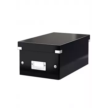 Leitz Click & Store WOW DVD-Aufbewahrungsbox, μαύρο, χαρτόνι, 570 g