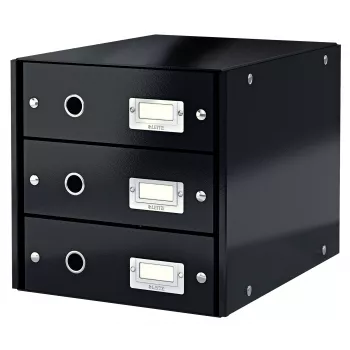 Leitz Click & Store WOW Συρτάρι (3 συρτάρια), μαύρο, χαρτόνι, 286 mm, 358 mm, 282 mm, 2,21 kg