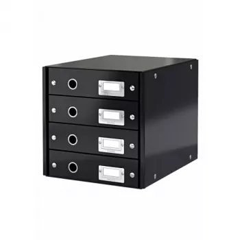 Leitz Click & Store WOW συρτάρι ντουλάπι (4 συρτάρια), μαύρο, χαρτόνι, 286 mm, 282 mm, 358 mm, 2,49 kg