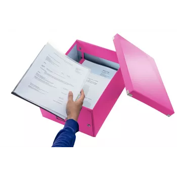 Leitz Click & Store WOW μεσαίο κουτί αποθήκευσης, ροζ, χαρτόνι, 16,7 L, 281 mm, 200 mm, 265 x 335 x 188 mm