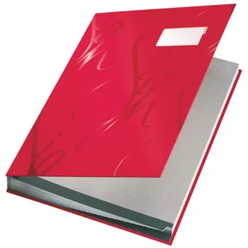 Leitz Design φάκελος υπογραφών με 18 θήκες, A4, κόκκινο, χαρτόνι