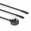 Lindy 2,5 m βύσμα UK Type G σε 2x IEC C7 καλώδιο επέκτασης splitter, μαύρο
