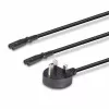 Lindy 2,5 m βύσμα UK Type G σε 2x IEC C7 καλώδιο επέκτασης splitter, μαύρο