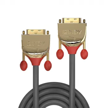 Lindy 3m καλώδιο DVI-D Dual Link, Gold Line, 3 m, DVI-D, DVI-D, βύσμα αρσενικό, βύσμα αρσενικό, γκρι