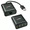 Lindy 60m 4 Port USB 2.0 Cat.6 Extender, USB 2.0, RJ-45, USB 2.0, μαύρο, μέταλλο, 52 mm, 60 mm