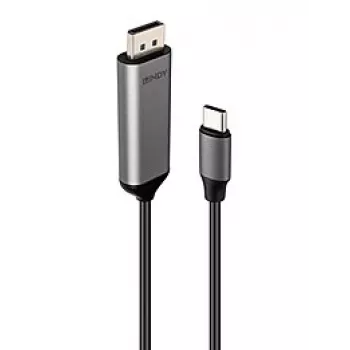 Lindy 43503 προσαρμογέας καλωδίου βίντεο 1 m USB Type-C DisplayPort γκρι