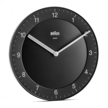 Braun BC 06 B ρολόι τοίχου χαλαζία αναλογικό μαύρο ρολόι χαλαζία κύκλος μαύρο