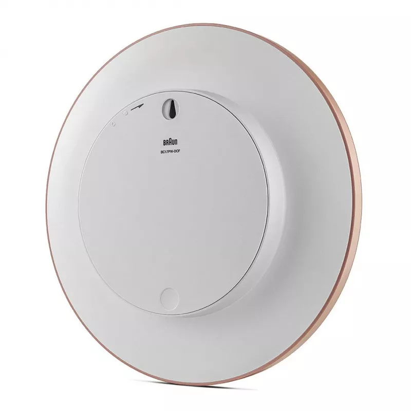 Ρολόι τοίχου BRAUN BC 17 PW DCF — αναλογικό ρολόι DCF, ροζ και λευκό