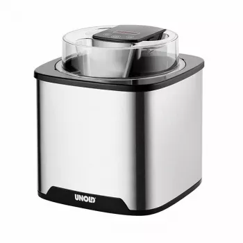 Unold μηχανή παγωτού Gelato 1,5 L, παραδοσιακή μηχανή παγωτού, 1,5 L, 1 μπολ, μαύρο, ανοξείδωτο ατσάλι, 30 min, LCD