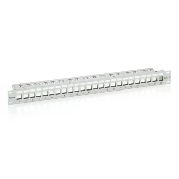 Equip 24 θυρών Keystone Cat.6 θωρακισμένο patch panel, ανοιχτό γκρι