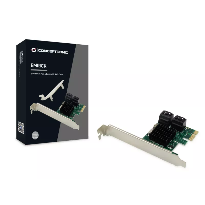 Conceptronic EMRICK Προσαρμογέας SATA PCIe 4 Θυρών με Καλώδιο SATA
