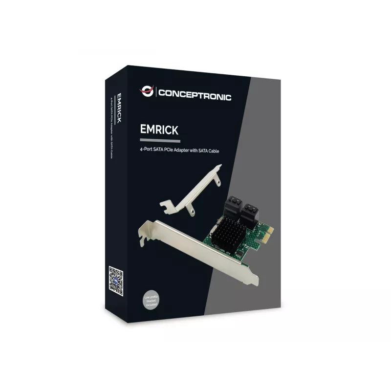 Conceptronic EMRICK Προσαρμογέας SATA PCIe 4 Θυρών με Καλώδιο SATA