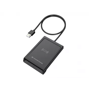 Conceptronic BIAN11B Αναγνώστης Καρτών Smart-ID Διπλής Διεπαφής, USB 2.0, Near Field Communication (NFC), 1 m, Μαύρο, 100 g