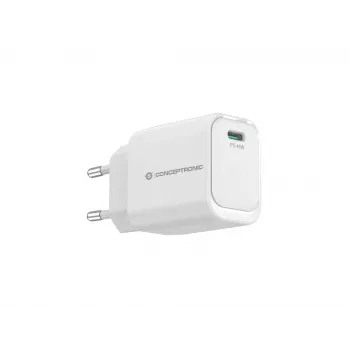 CONCEPTRONIC ALTHEA19W45 Φορτιστής 1 Θύρας 45W GaN USB-C PD με PPS, PD 3.0, 100–240V, Λευκό