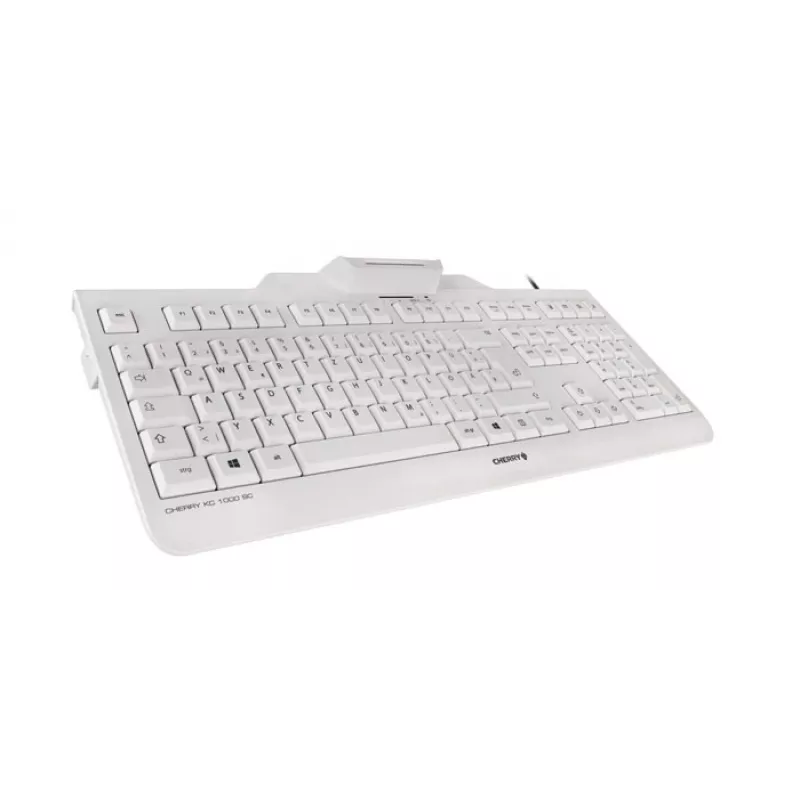 CHERRY KC 1000 SC Πληκτρολόγιο ενσύρματο USB AZERTY Βελγικό Λευκό