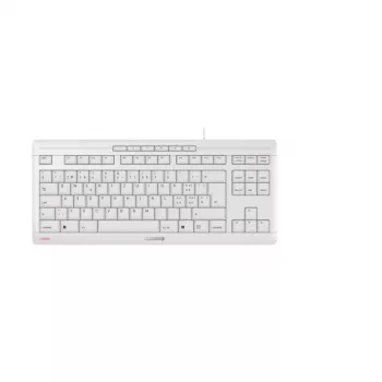 Cherry STREAM TKL Ενσύρματο Πληκτρολόγιο USB QWERTZ Ελβετικό Layout Λευκό, διακόπτες ψαλιδιού, 94 πλήκτρα, καλώδιο 1,8 m