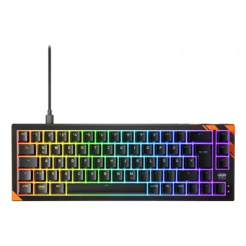 Μηχανικό πληκτρολόγιο gaming Cherry K5 Pro TMR Compact – διάταξη 65%, QWERTZ, φωτισμός RGB, καλώδιο USB, καλώδιο 2 m, μαύρο/πορτοκαλί