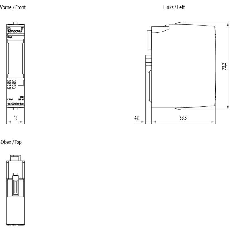 Siemens SIMATIC ET 200SP μονάδα ψηφιακών εξόδων, 8 TO, 6ES7132-6BF01-0BA0