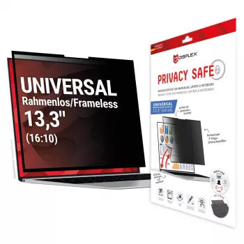 Displex PRIVACY SAFE αφαιρούμενο φίλτρο απορρήτου 2 κατευθύνσεων για φορητούς υπολογιστές 13,3 ιντσών (16:10)