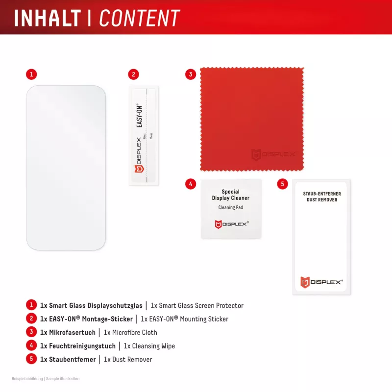 Displex Smart Glass (9H) για Apple iPhone 16 Pro Max, αυτοκόλλητο τοποθέτησης, άθραυστο