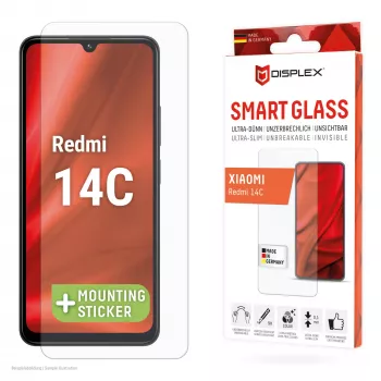 Displex Smart Glass (9H) για Xiaomi Redmi 14C, αυτοκόλλητο τοποθέτησης, άθραυστο
