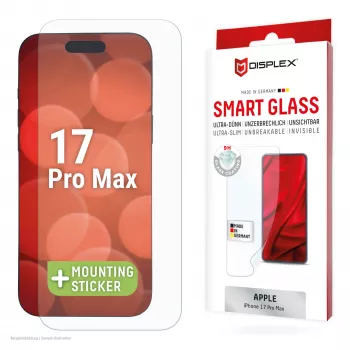 Displex Smart Glass (9H) για Apple iPhone 17 Pro Max, αυτοκόλλητο τοποθέτησης, άθραυστο