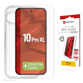 Displex μεμβράνη προστασίας οθόνης + θήκη για Google Pixel 10 Pro XL, οικολογικό πλαίσιο τοποθέτησης, αντιχαρακτική