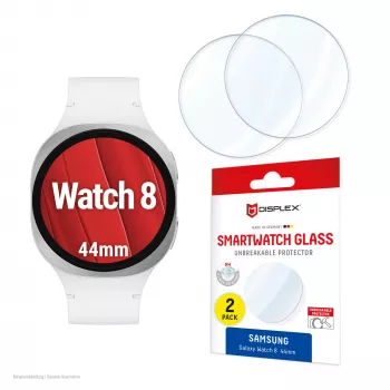 Γυαλί προστασίας οθόνης για Galaxy Watch 8 (44mm) από e.v.i. — Displex 9H, συσκευασία 2 τεμ., εξαιρετικά λεπτό, χωρίς πλαίσιο, αντιδακτυλικό