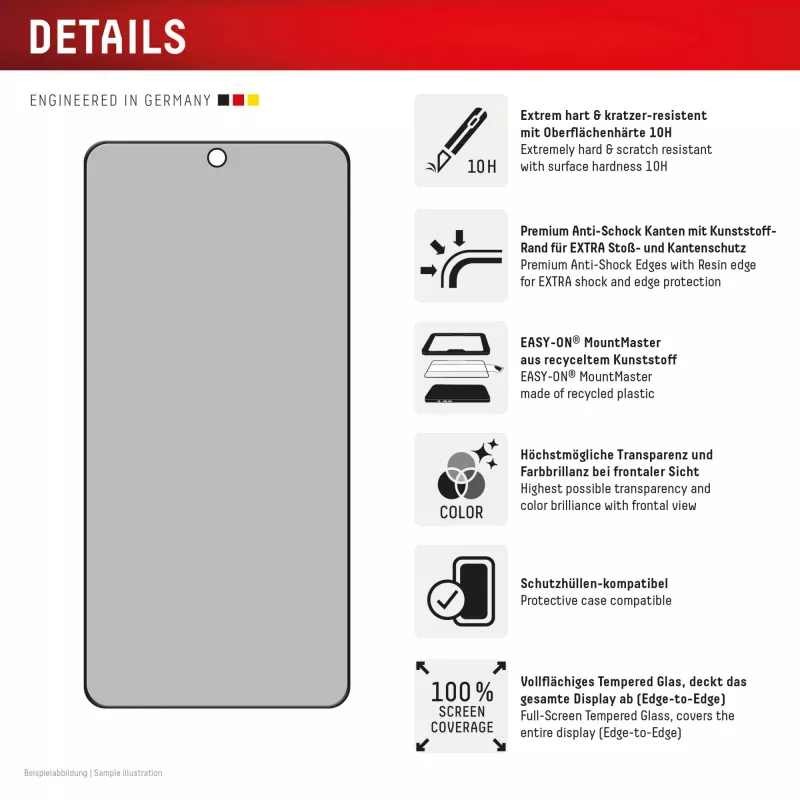 Displex Privacy Screen Protector (10H) για Samsung S26+, φίλτρο απορρήτου