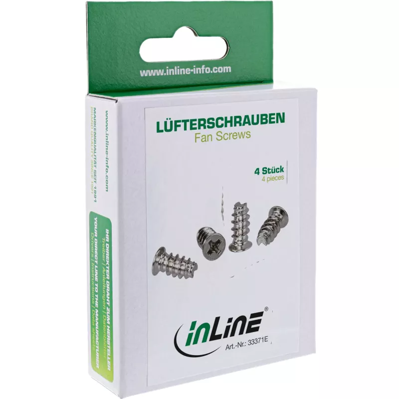 Βίδα για ανεμιστήρα InLine 5,0×10,0 mm επινικελωμένη, συσκευασία 4 τεμ.