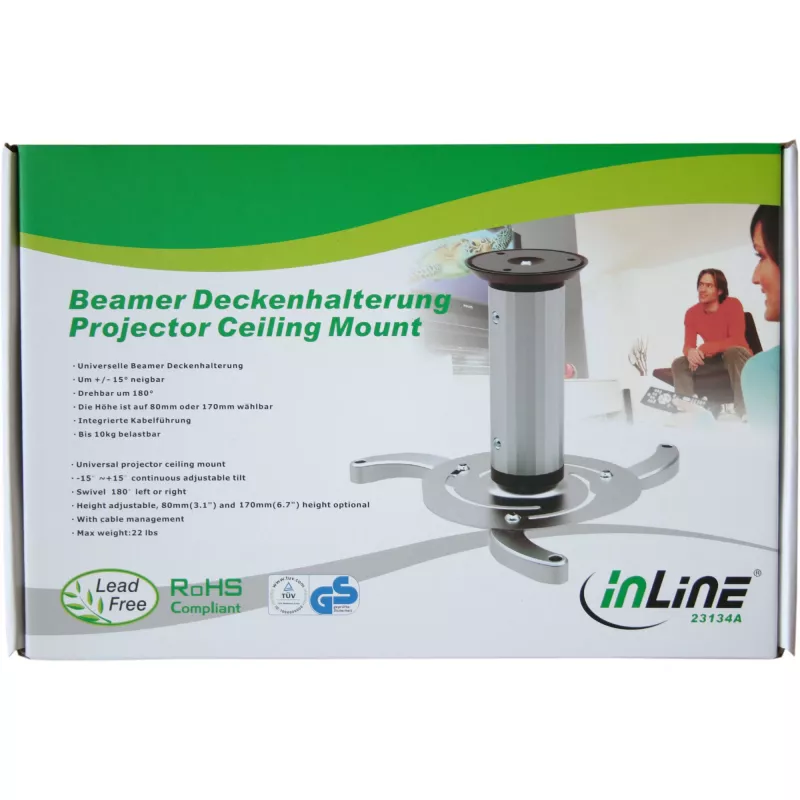Βάση στήριξης προβολέα InLine 23134A Ύψος 130/200 mm μέγ. 10 kg