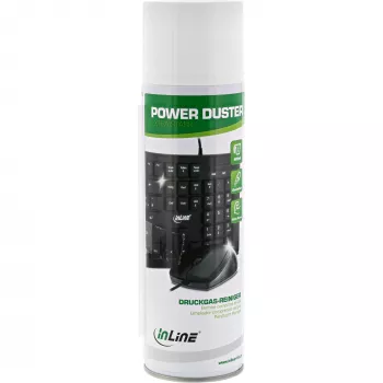 Σπρέι καθαρισμού InLine Power De-Duster για PC/Server — Υψηλή πίεση 400 ml, για οθόνες και πλαστικά