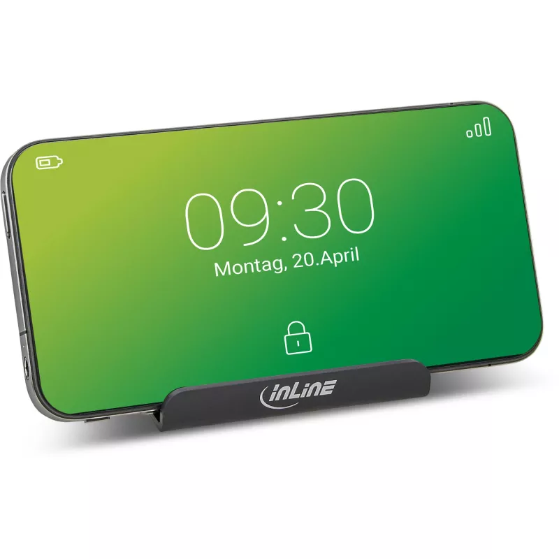 InLine Βάση smartphone και κινητού τηλεφώνου για το γραφείο, παθητική βάση στήριξης, μαύρο