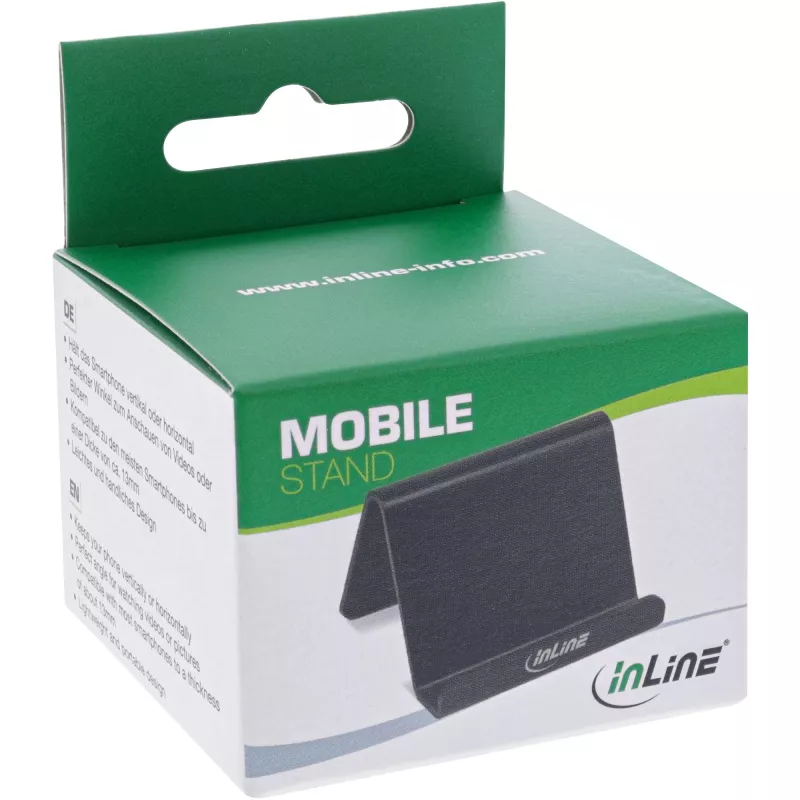 InLine Βάση smartphone και κινητού τηλεφώνου για το γραφείο, παθητική βάση στήριξης, μαύρο