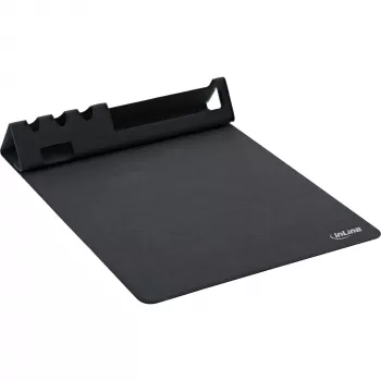 Mousepad InLine 55261 — πολυλειτουργικό λαστιχένιο υπόστρωμα με θήκη smartphone και στυλό, 250×? mm, μαύρο