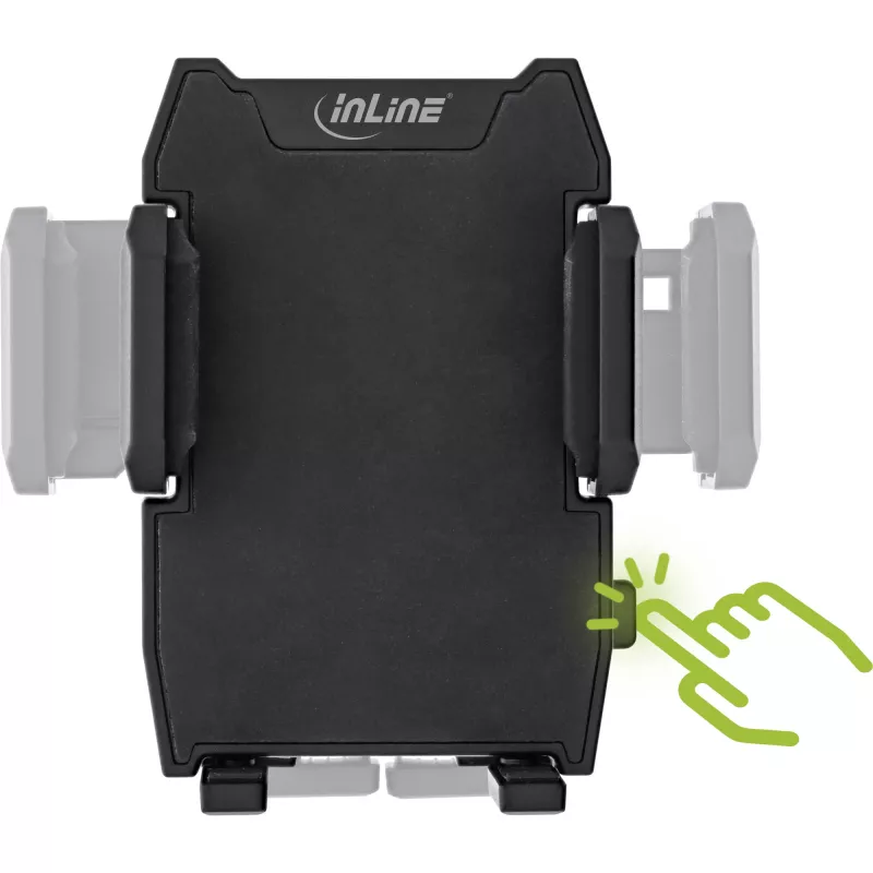 InLine ONE CLICK EASY II βάση smartphone αυτοκινήτου — universal παθητική βάση, μαύρο