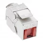 InLine RJ45 Keystone Jack Snap-In module Cat.6a, με καπάκι προστασίας από σκόνη κόκκινο