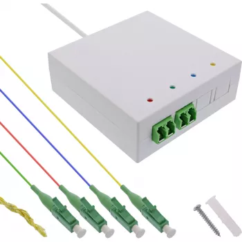InLine πρίζα σύνδεσης FTTH προκατασκευασμένη 4x LC/APC 9/125µm 15m