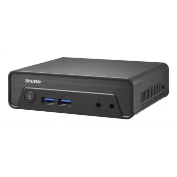 Shuttle Nano PC NE1010XA, Intel N 100, 8 GB DDR4, 250 GB M.2, 1x HDMI, 1x DP, 6x USB, 1x LAN, χωρίς ανεμιστήρα, λειτουργία 24/7, με VESA